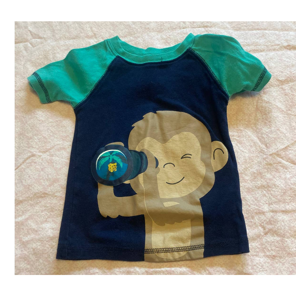 Navy + Teal Monkey and Telescope T-shirt